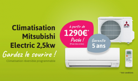 Vente flash  sur la gamme Climatisation Mitsubishi